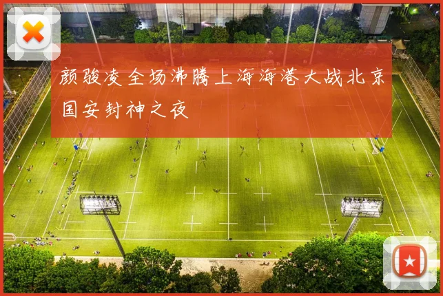 颜骏凌全场沸腾上海海港大战北京国安封神之夜